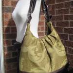 Extra large canvas bag with leather..