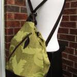 Extra large canvas bag with leather..