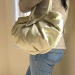 light khakki Leather pleated purse