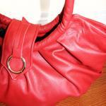 Red Pleated Leather Purse