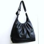 Black Leather Bag, Large 3 Way Bag, Convertible..