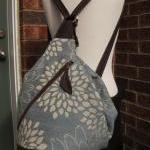 Extra large canvas tote with leathe..
