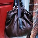 Large dark brown Leather purse, con..