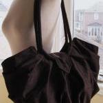 Large Brown Canvas Hobo Bag, Pleated Stylish..