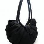 Large black cotton bag, hobo bag, c..